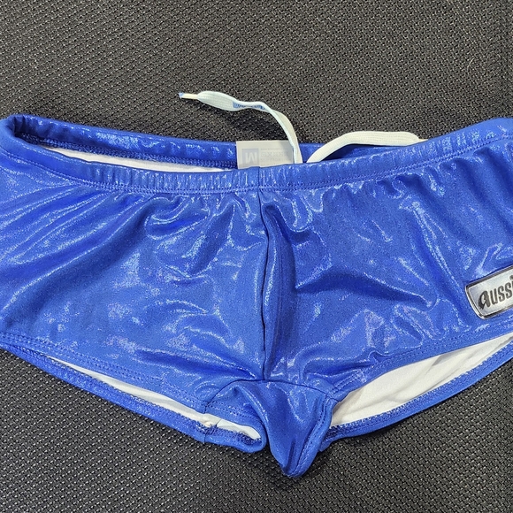 AussieBum Shimmering Blue Swim Trunks - Picture 1 of 4